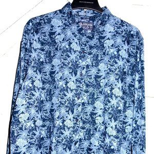 American Rag Navy Blue Floral Shirt XXL NWT